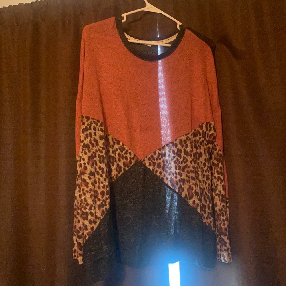 Maurices Leopard print color block sweater